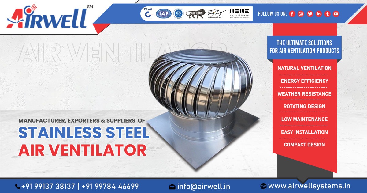 SS Air Ventilator System Manufacturer and Supplier in Kutch